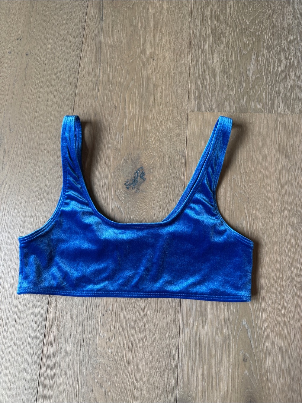 Frankie's Bikinis Velvet Bikini Top in Royal Blue
